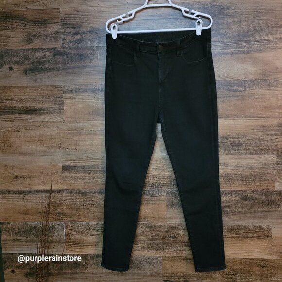 American Eagle Jeans 12 R Dream Jegging Hi Rise Tummy Control Black Wash Denim - Picture 1 of 12
